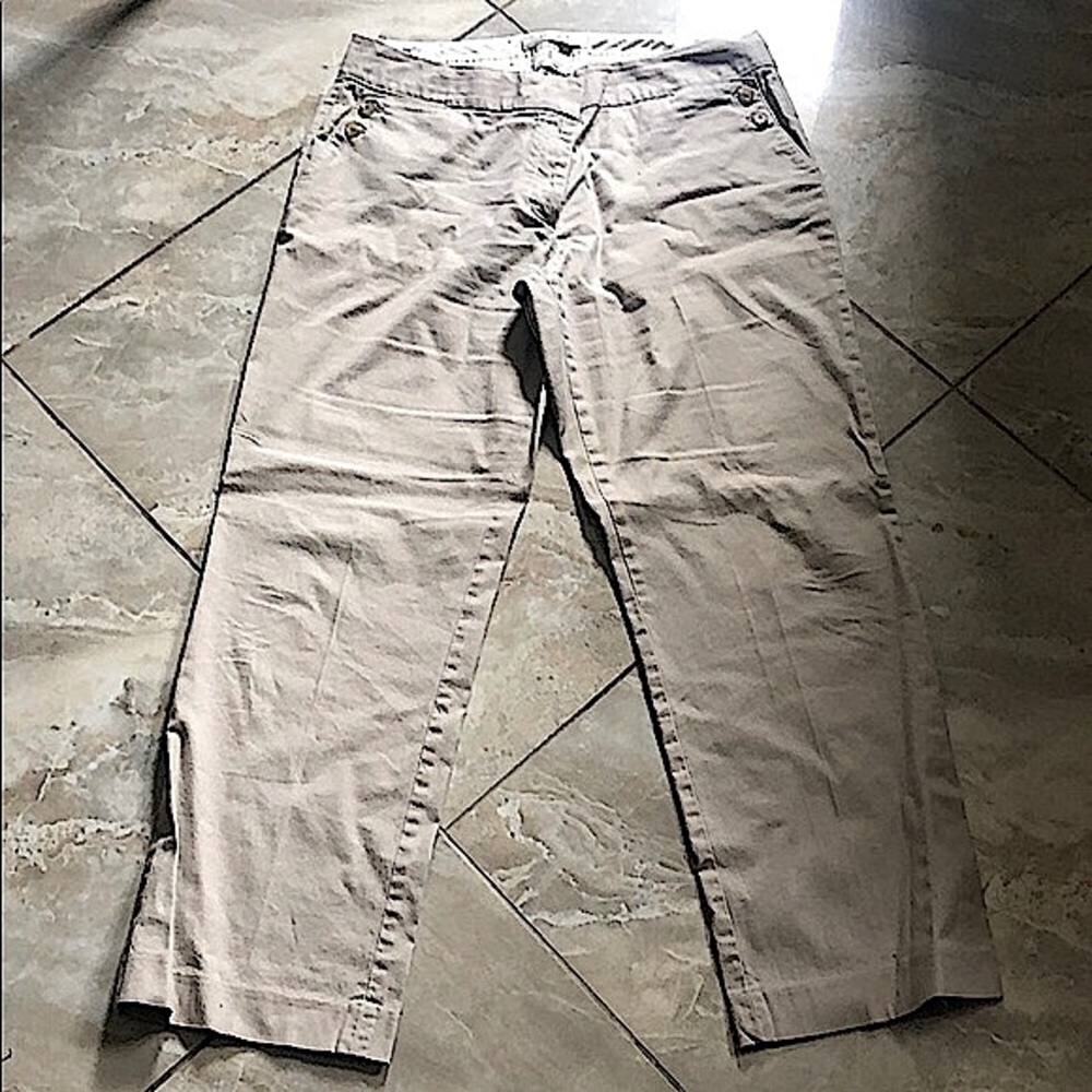Pants/trousers straight leg with pockets in woven cotton fabric